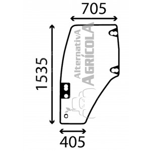 Cristal de la Puerta Izquerda Tractores New Holland M100, M135, M160 y Serie TL